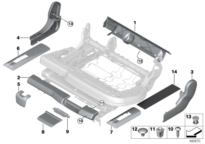 BMW 52207352861 Trim, Seat Fixture, Inner