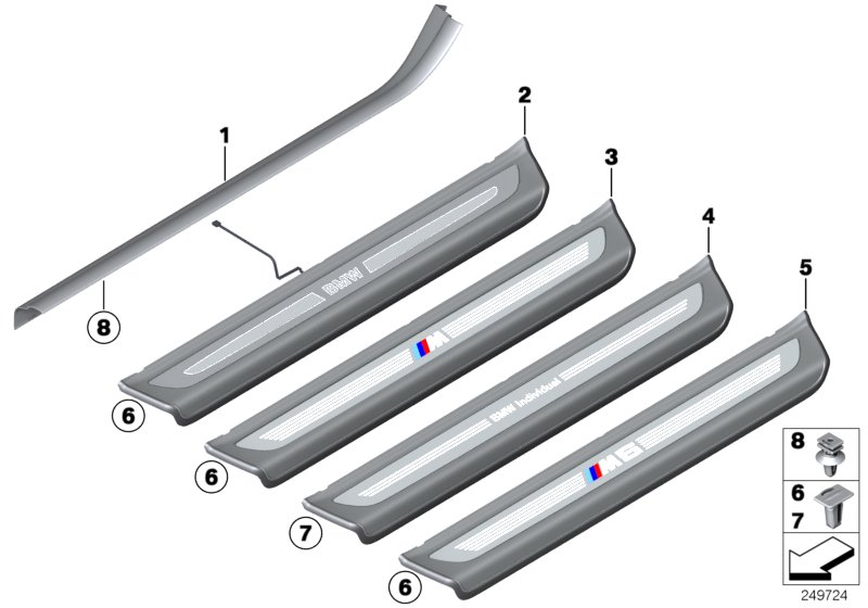 BMW 51478051720 Trim, Entrance, Illuminated, Right