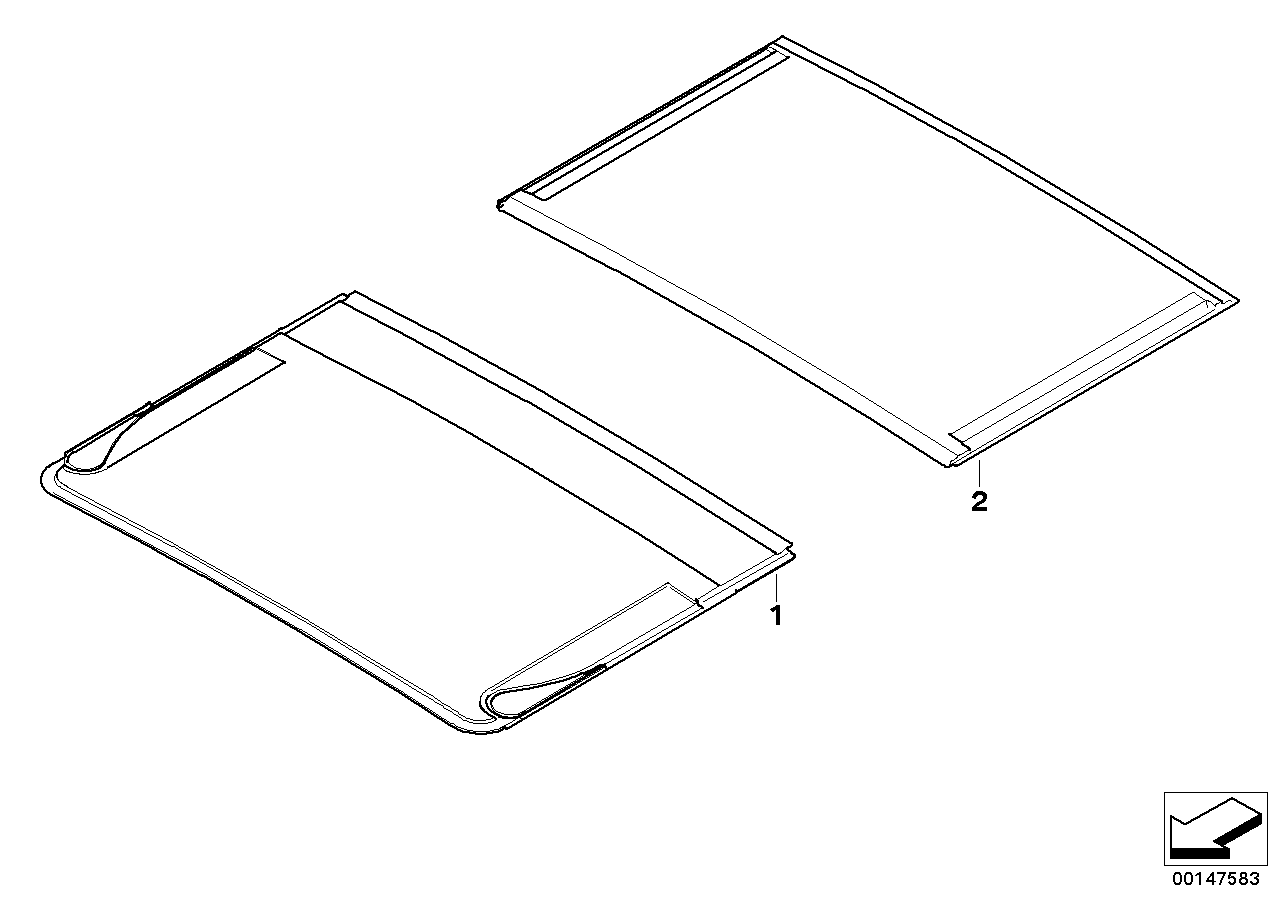 BMW 54138042559 Floating Roofliner, Alcantara, Front