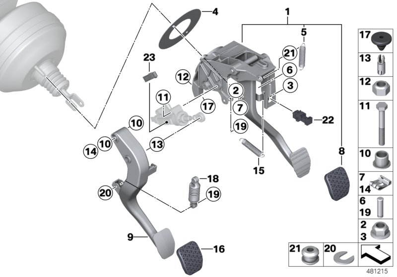 BMW 35006876795 COMPLETE PEDAL ASSEMBLY