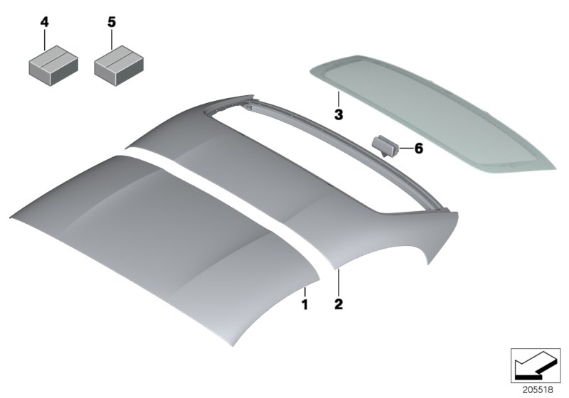 BMW 54377220536 Fastening Kit, Roof Shell