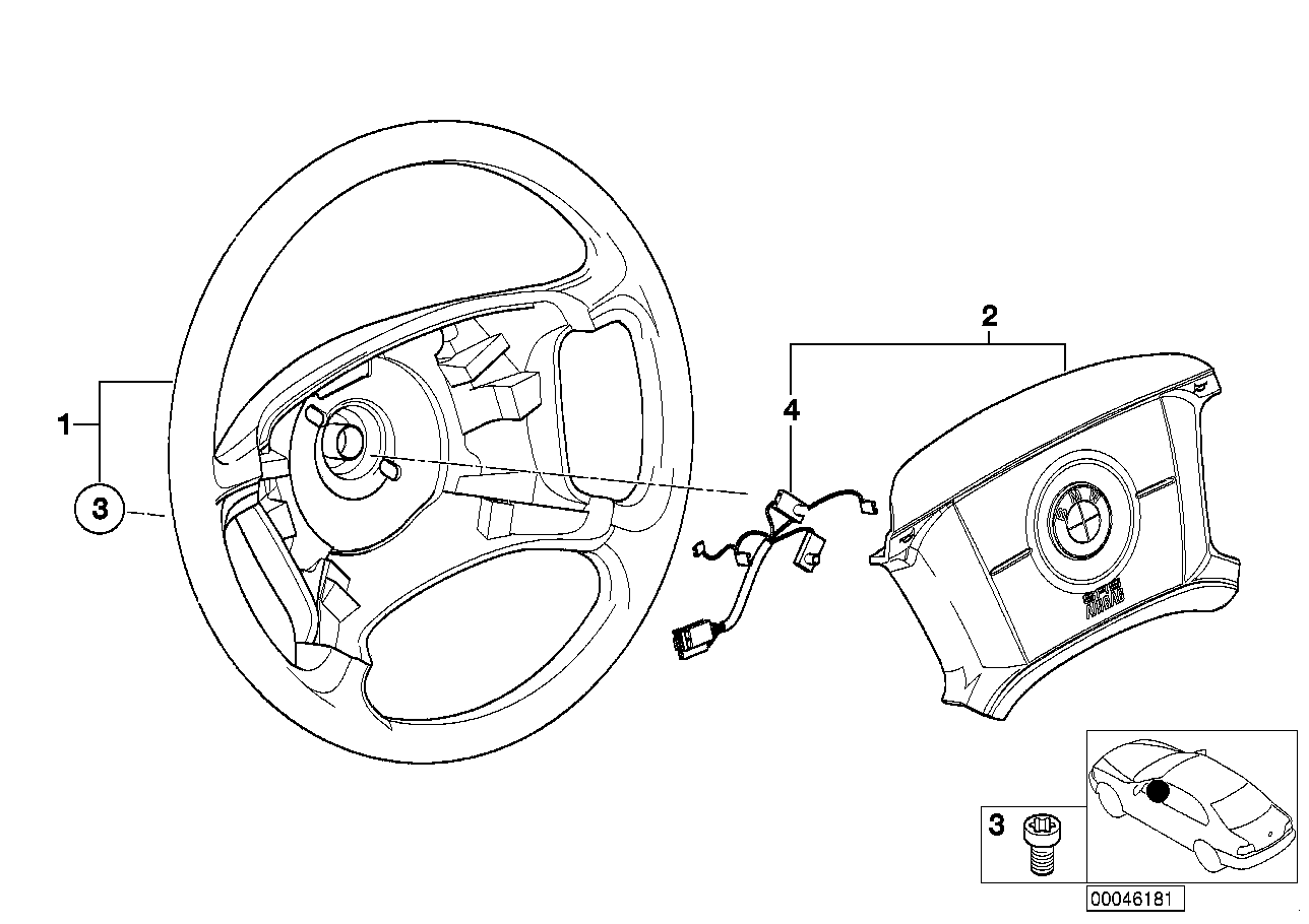 BMW 32306783781 Hub Cap, Airbag