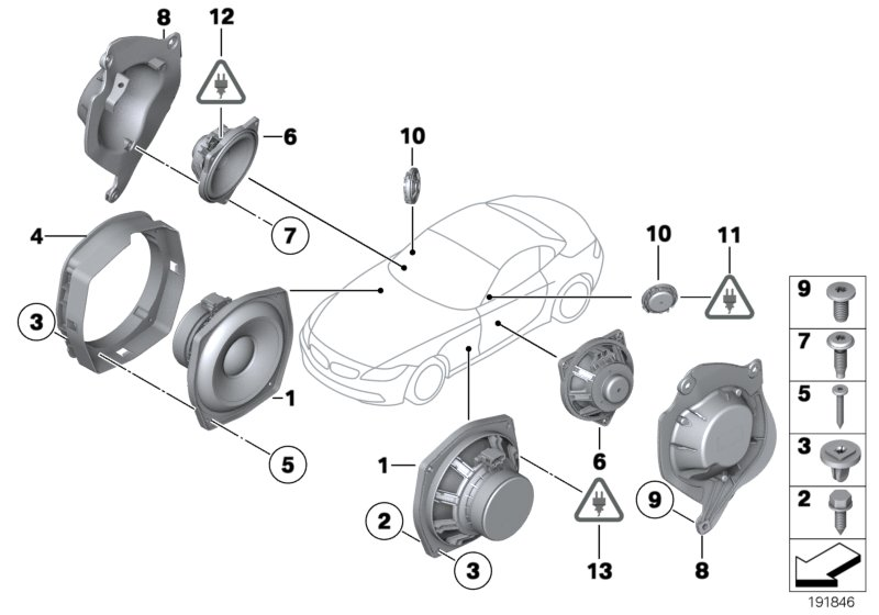 BMW 65139175488 Adapter Plate, Speaker, Right