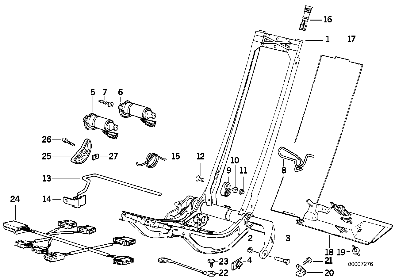 BMW 52108144063 Frame, Backrest Left