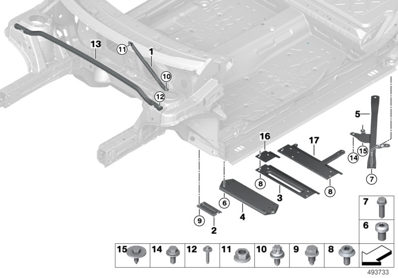 BMW 51717497302 Connecting Member, Rear Tunnel