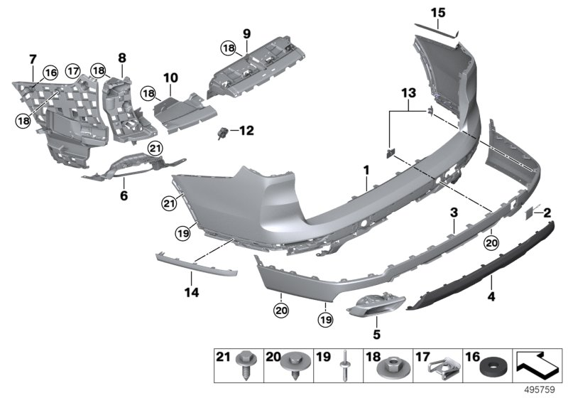 BMW 51129478280 COVER, BUMPER, REAR