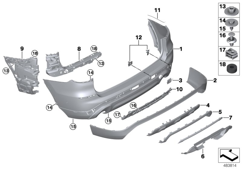 BMW 51127488216 Panel, Bumper, Primed, Rear