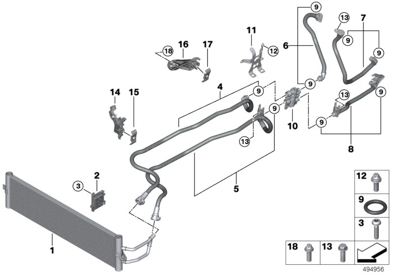 BMW 17229494187 BRACKET, OIL COOLER LINE