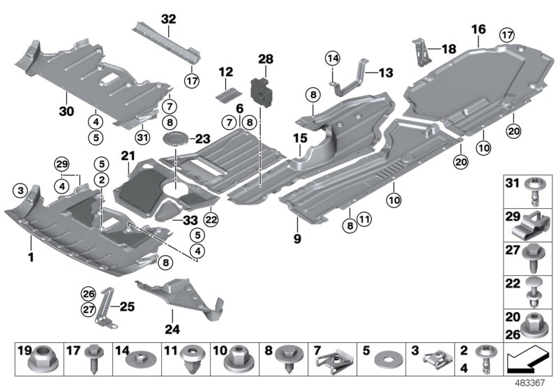 BMW 51757177597 Cover, Stiffening Plate Front