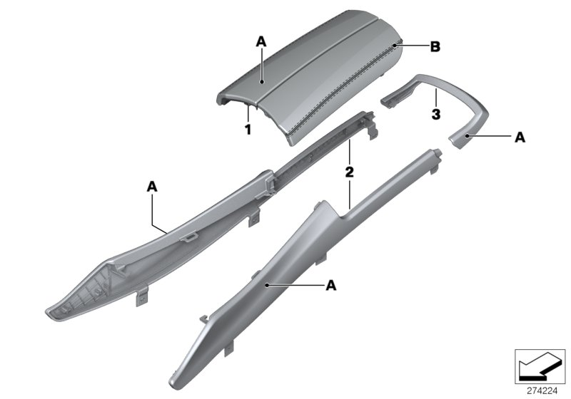 BMW 51167983059 SET OF COVERS, CENTER CONSOL