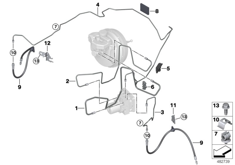 BMW 34306872871 PIPE - BRAKE MASTER CYLINDER