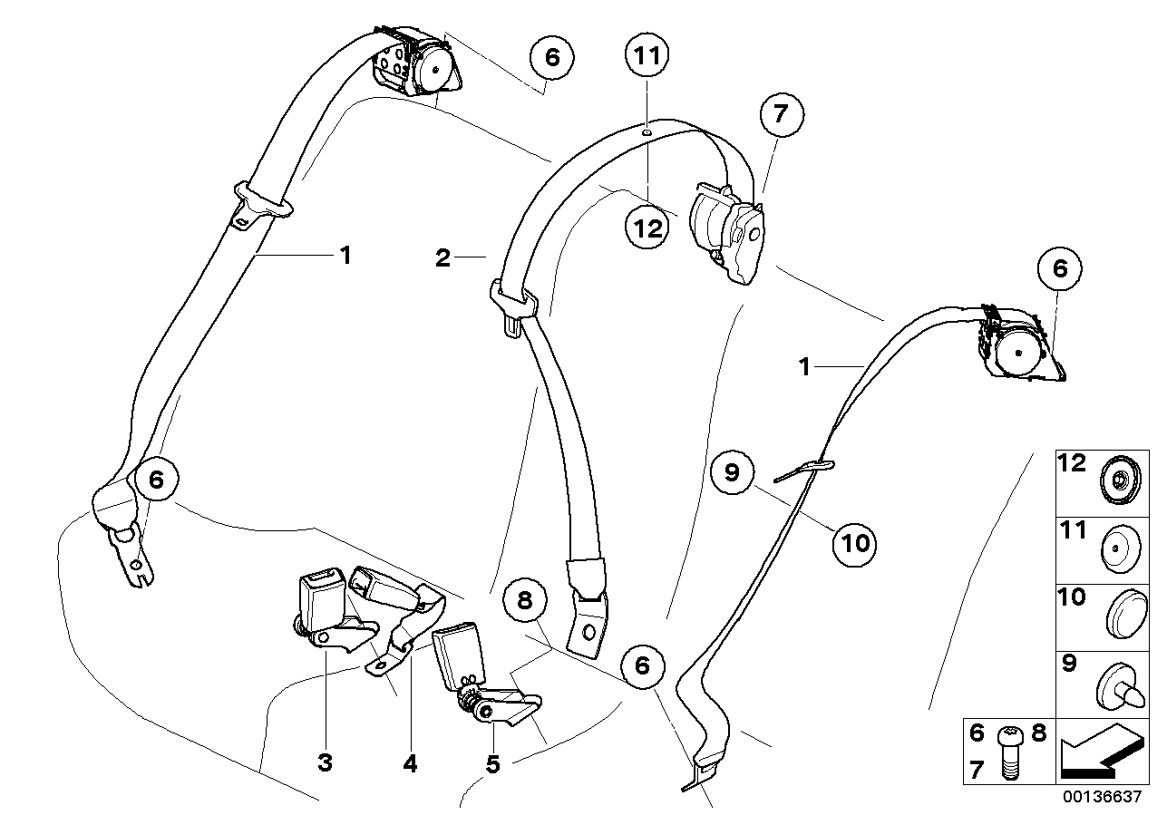 BMW 72119168379 Lower Belt Rear Center