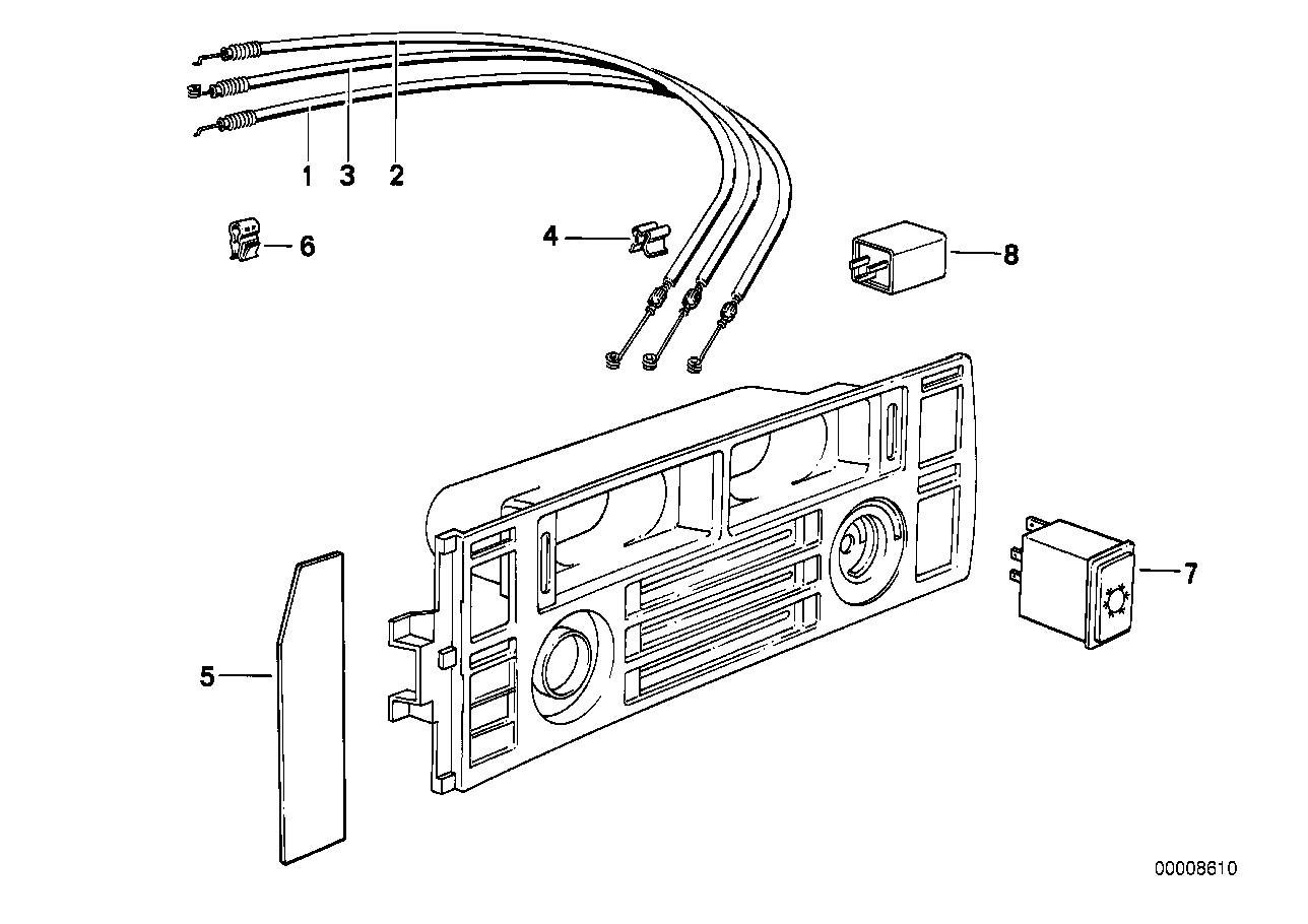 BMW 64111371989 Bowden Cable Defroster