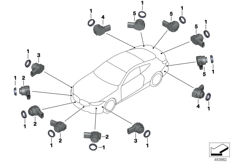 BMW 66209472204 ULTRASONIC SENSOR BLUE RIDGE