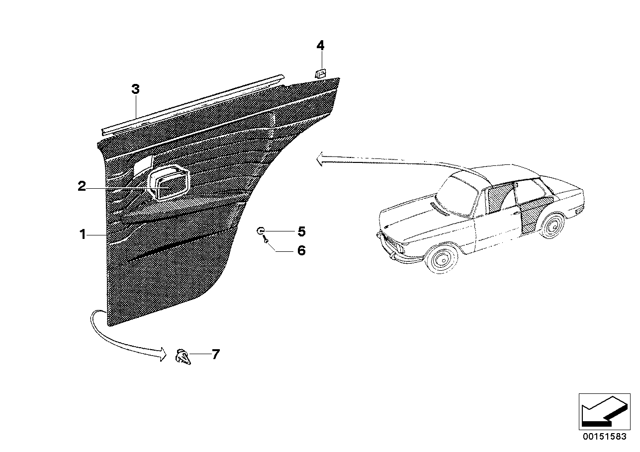 BMW 51367441121 Chest Strip, Right Rear