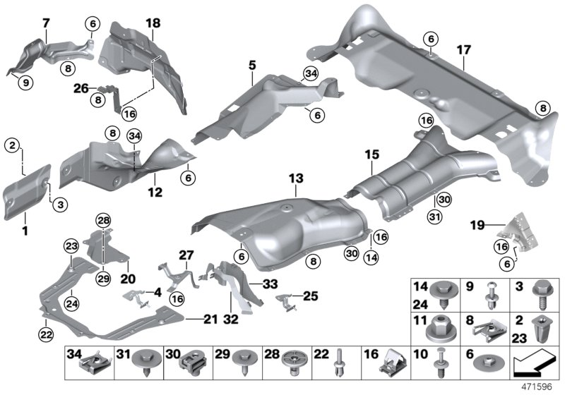 BMW 51488058757 Heat Insulator Rear Silencer