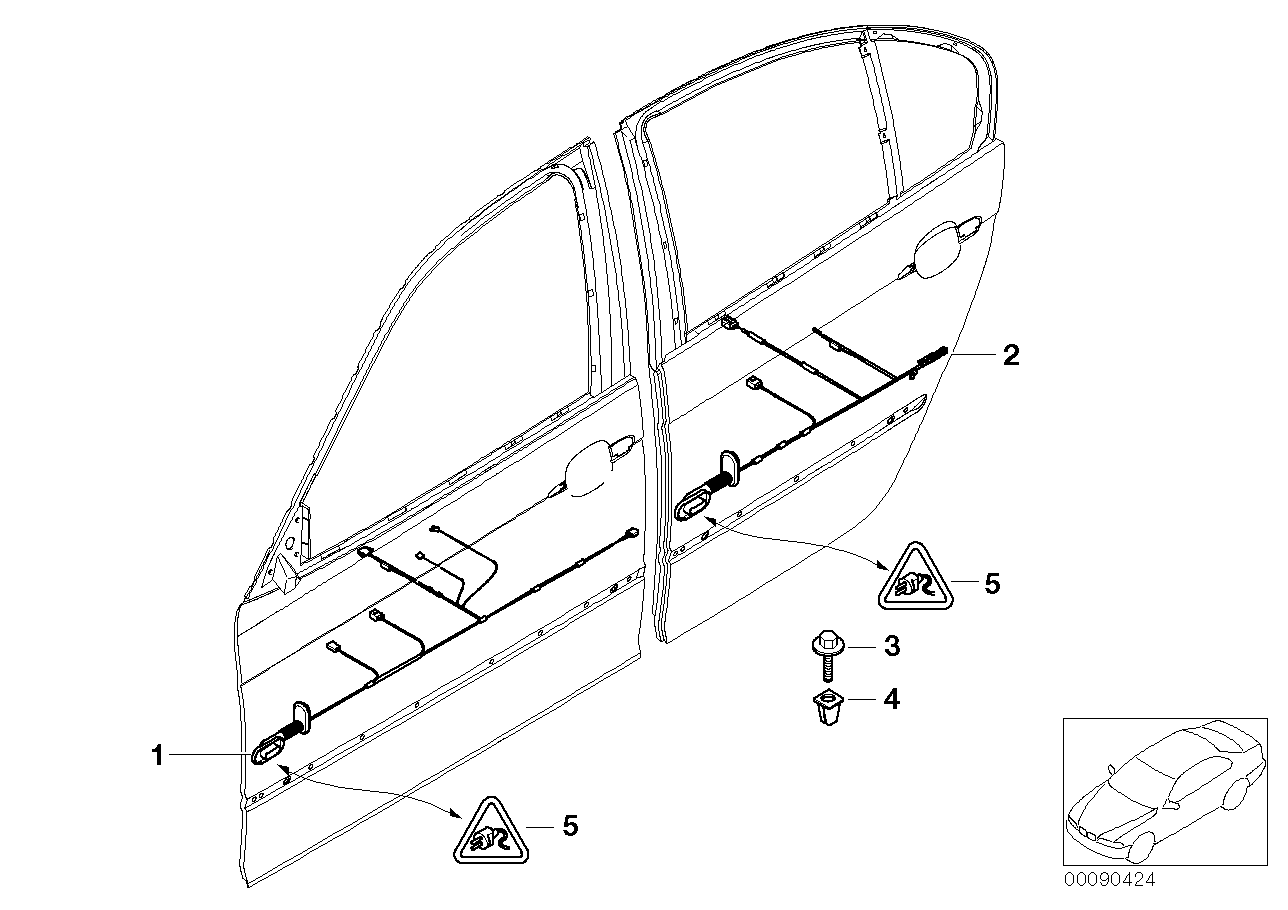 BMW 61129207859 Door Wiring Harness, Rear