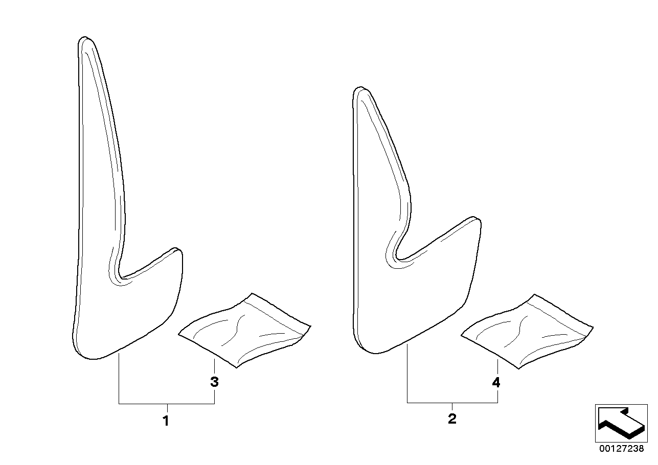BMW 82169408655 Set Mud Flaps, Front