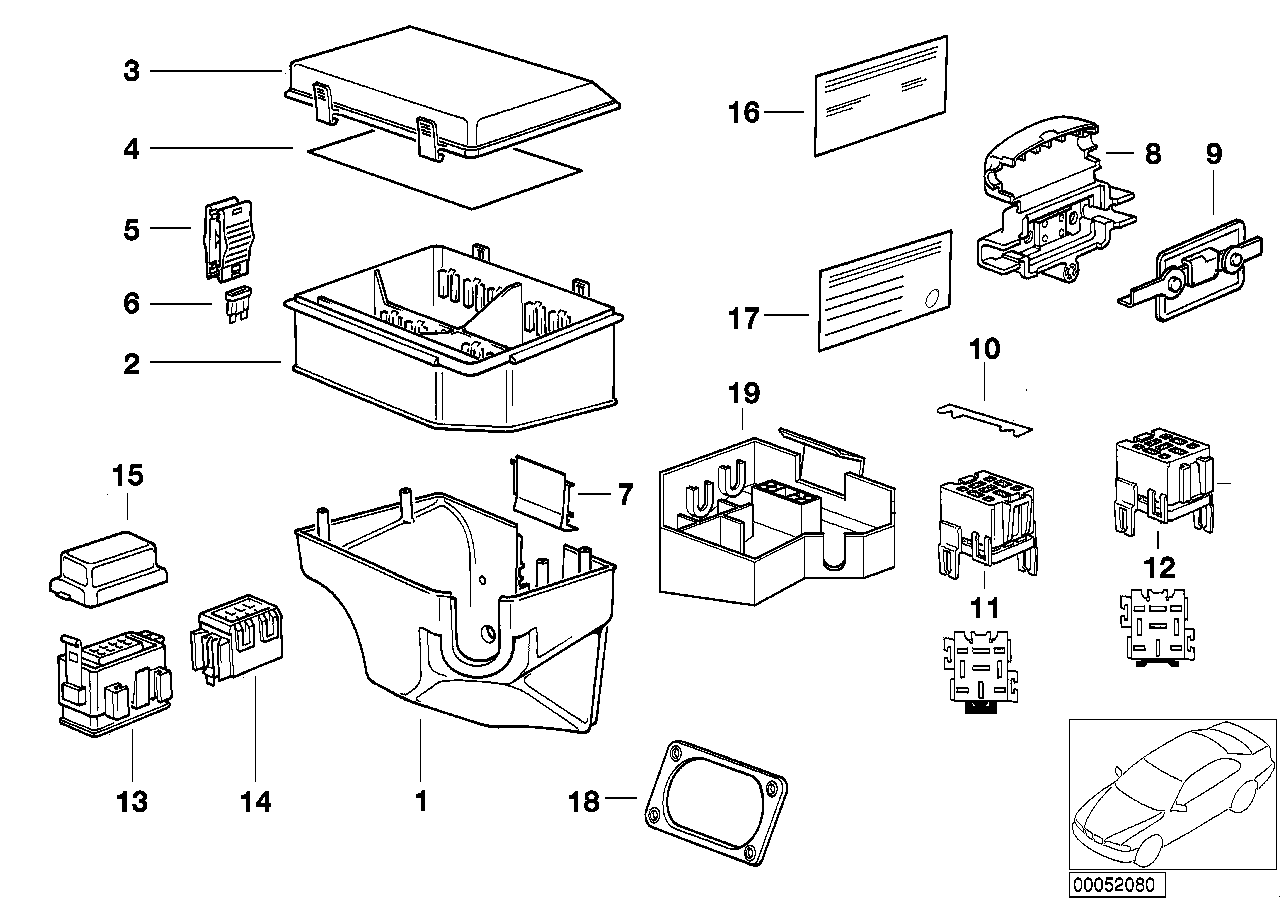 BMW 61138364080 Stick-On Label In Fuse Box