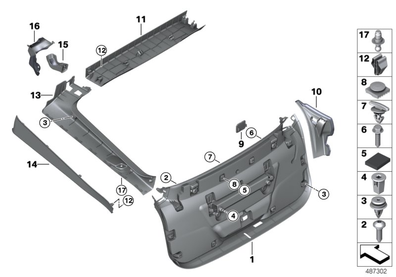 BMW 51367117327 Hook And Loop Fastener