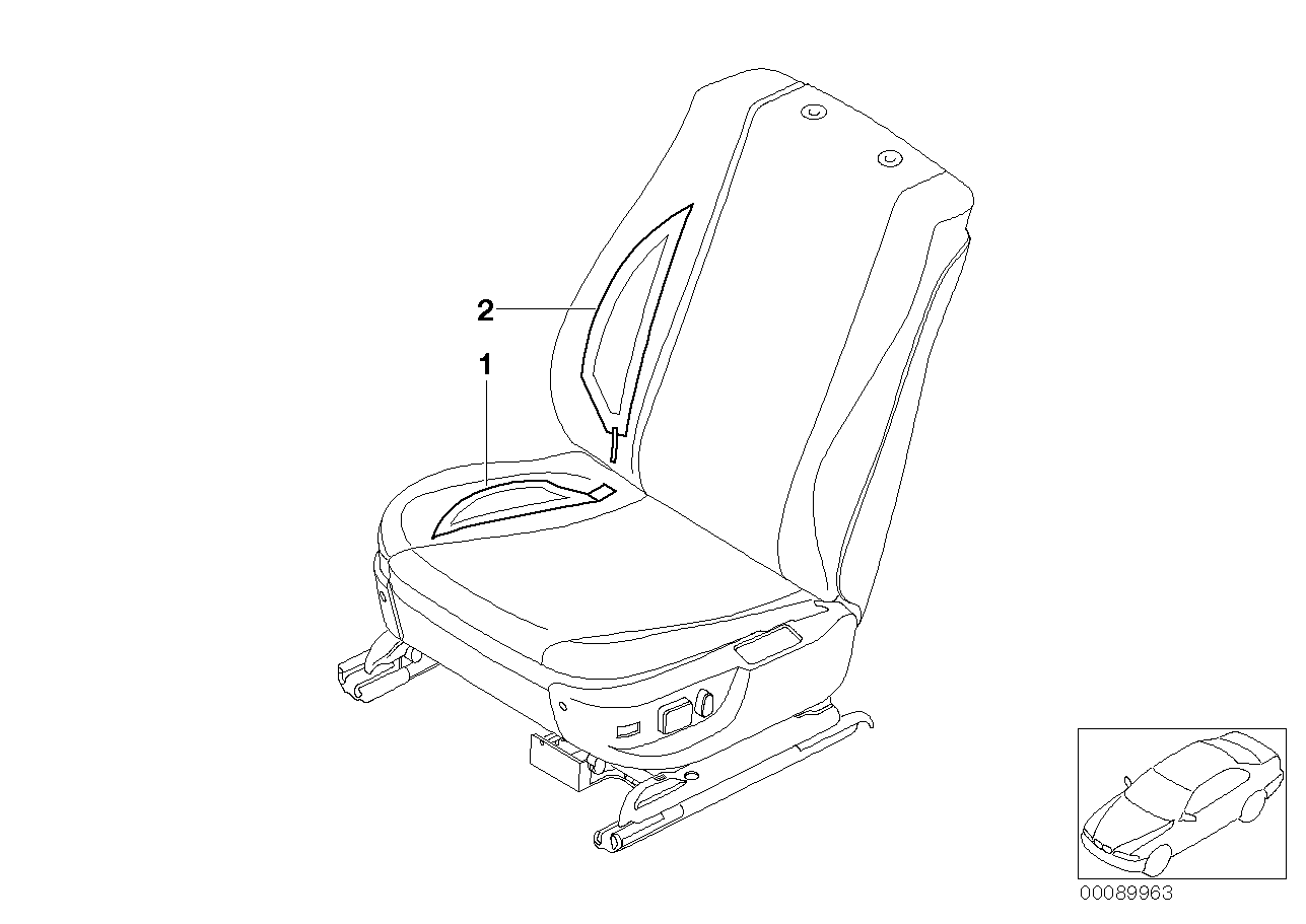 BMW 52102698278 Seat Heating,Side Finisher,Front Right