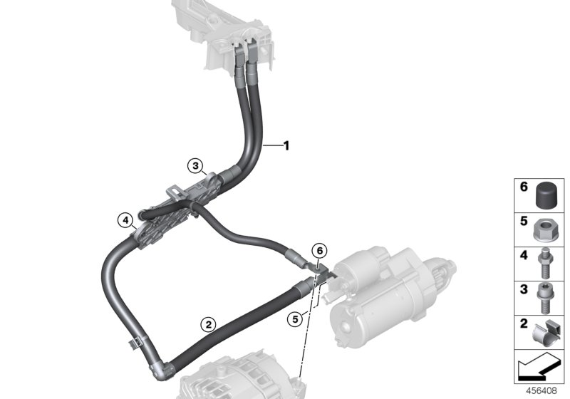 BMW 12428657327 Cable Alternator-Starter-Base B