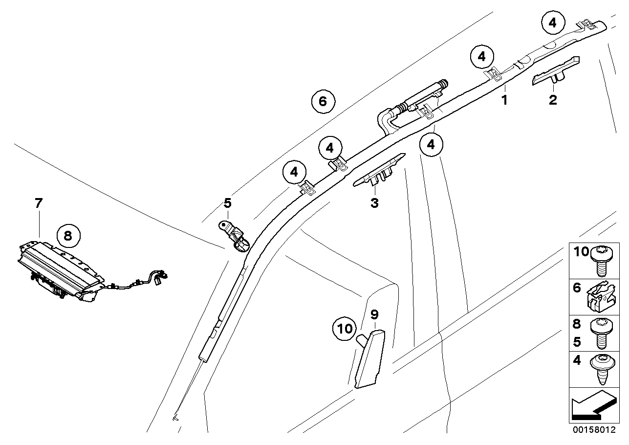 BMW 72127222249 Ramp, B-Pillar