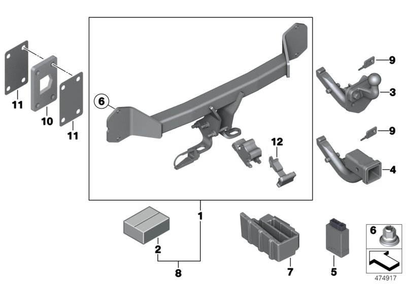 BMW 82112287407 Trailer Hitch Kit