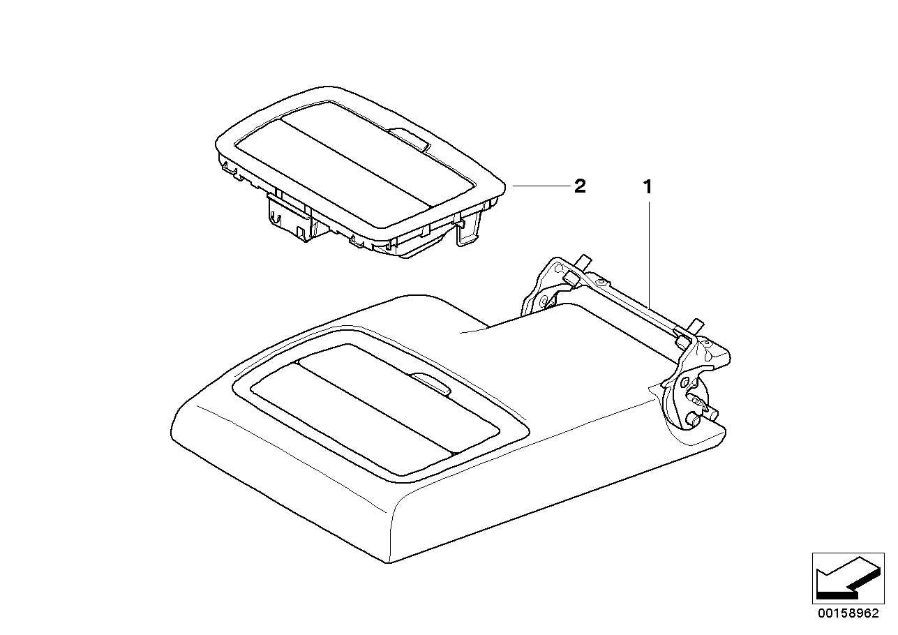 BMW 52207252995 Armrest, Rear Middle