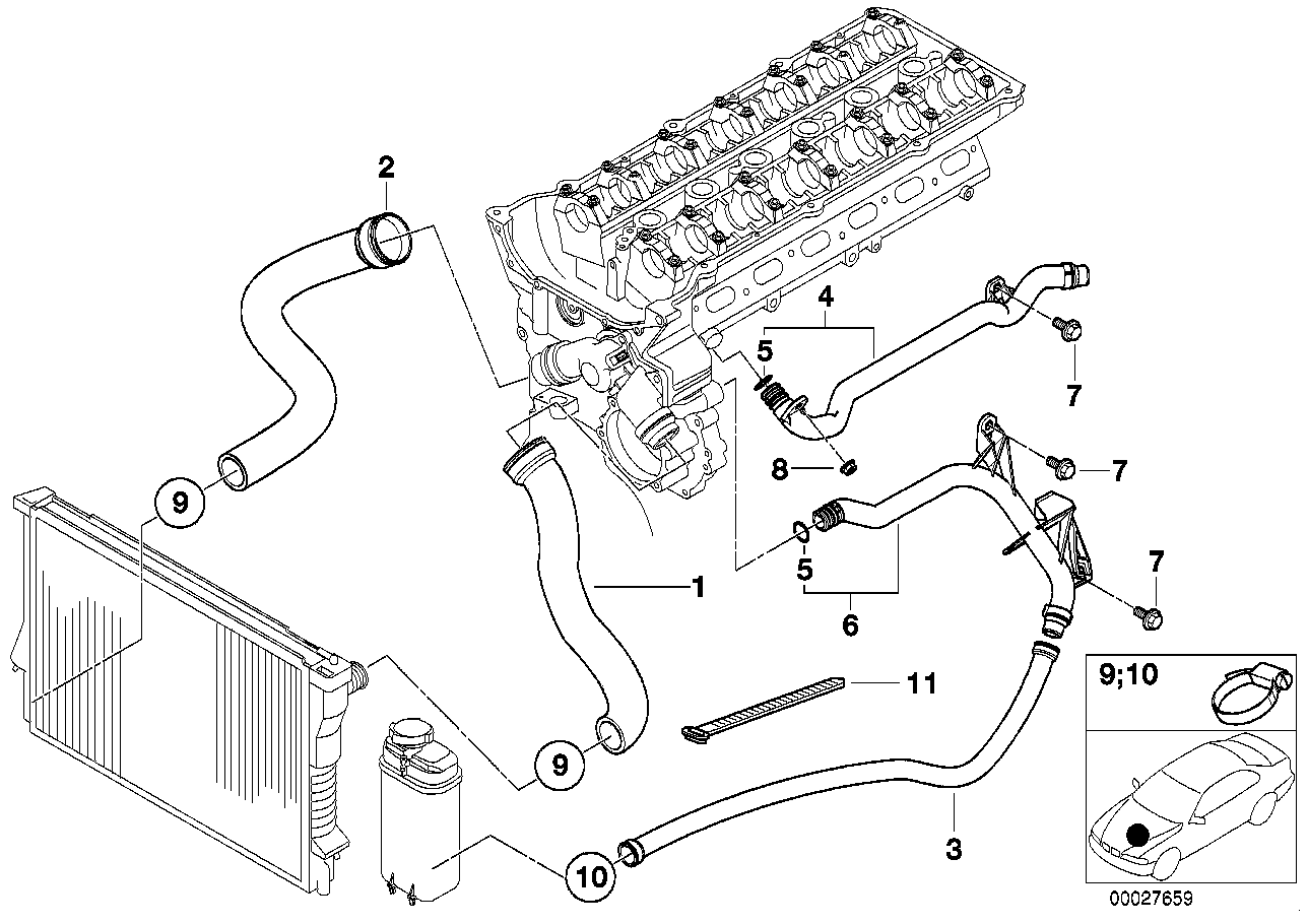 BMW 17111705613 Coolant Recovery Expansion Tank Reservoir