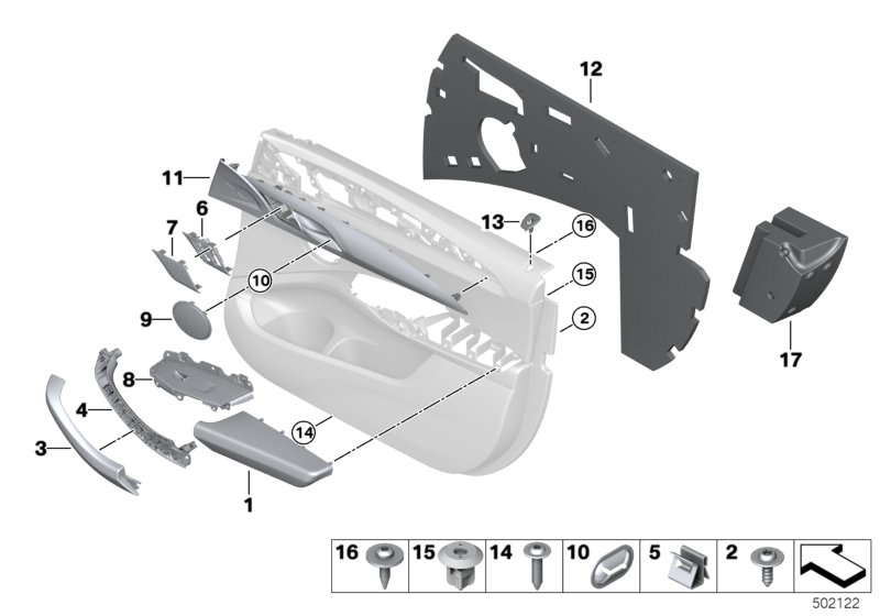 BMW 51428097036 TRIM COVER, PULL STRAP, RIGH