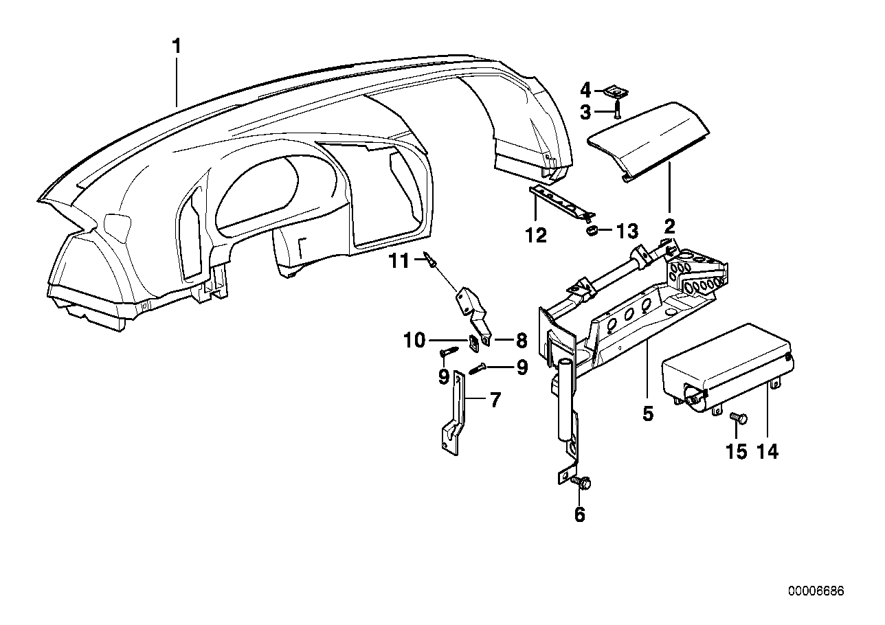 BMW 72128254073 Air Bag Module For Passenger Side