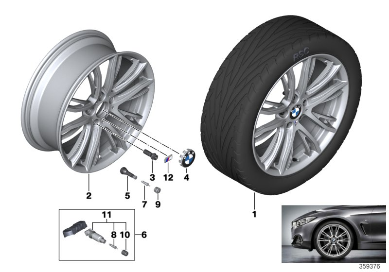 BMW 36116862775 Disc Wheel, Light Alloy, Matt Black