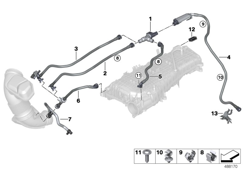 BMW 13908655622 TUBING SUPPORT