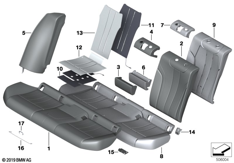 BMW 52207457770 Cover Backrest, Leather, Right