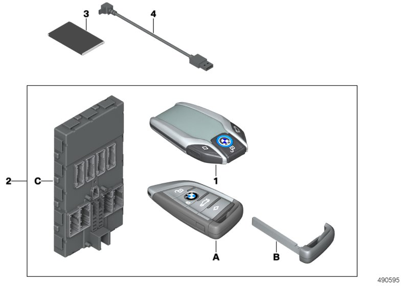 BMW 66129107386 DISPLAY KEY