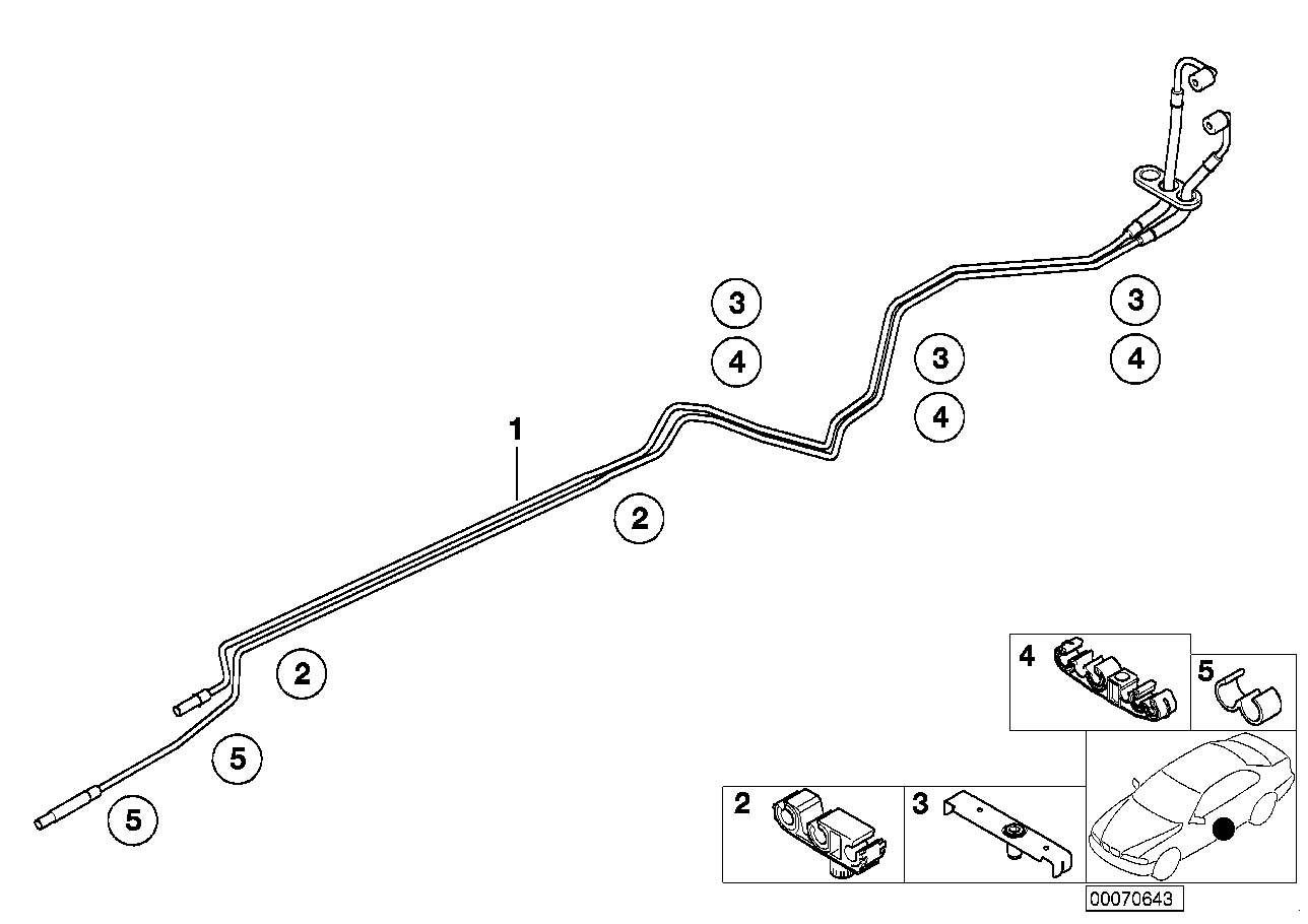 BMW 16121184305 Fuel Feed And Return Line