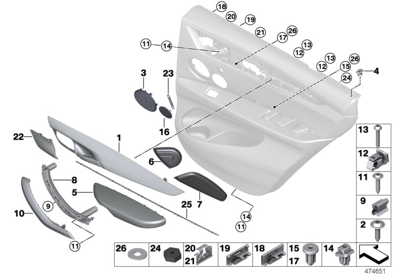 BMW 51417484559 Cover, Interior Handle, Leather Left