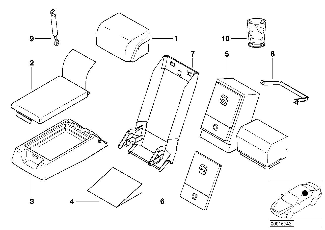 BMW 52208227990 Bracket Armrest