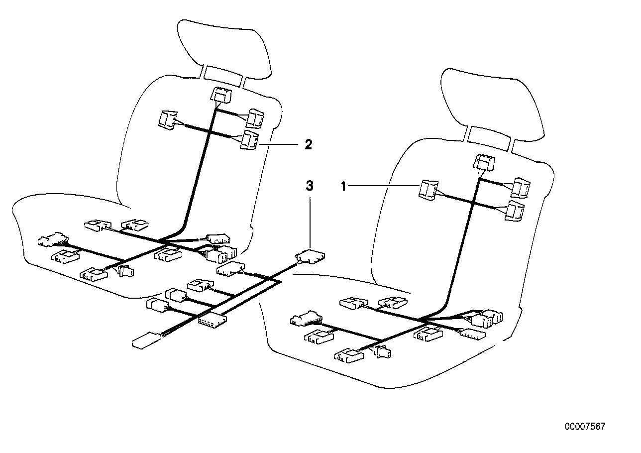 BMW 61128350205 Wiring Set Seat Left