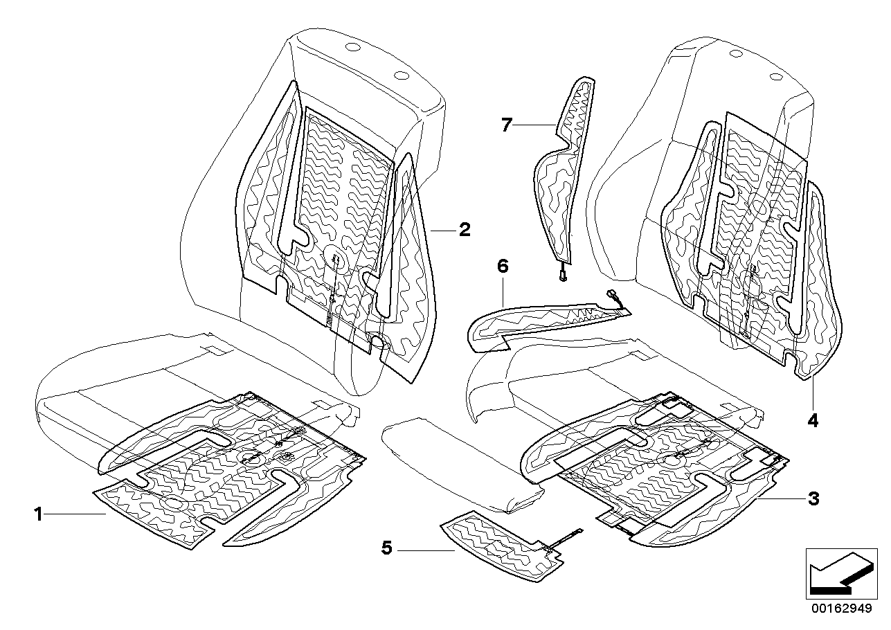 BMW 64117140538 Heating Element, Sports Seat Cloth