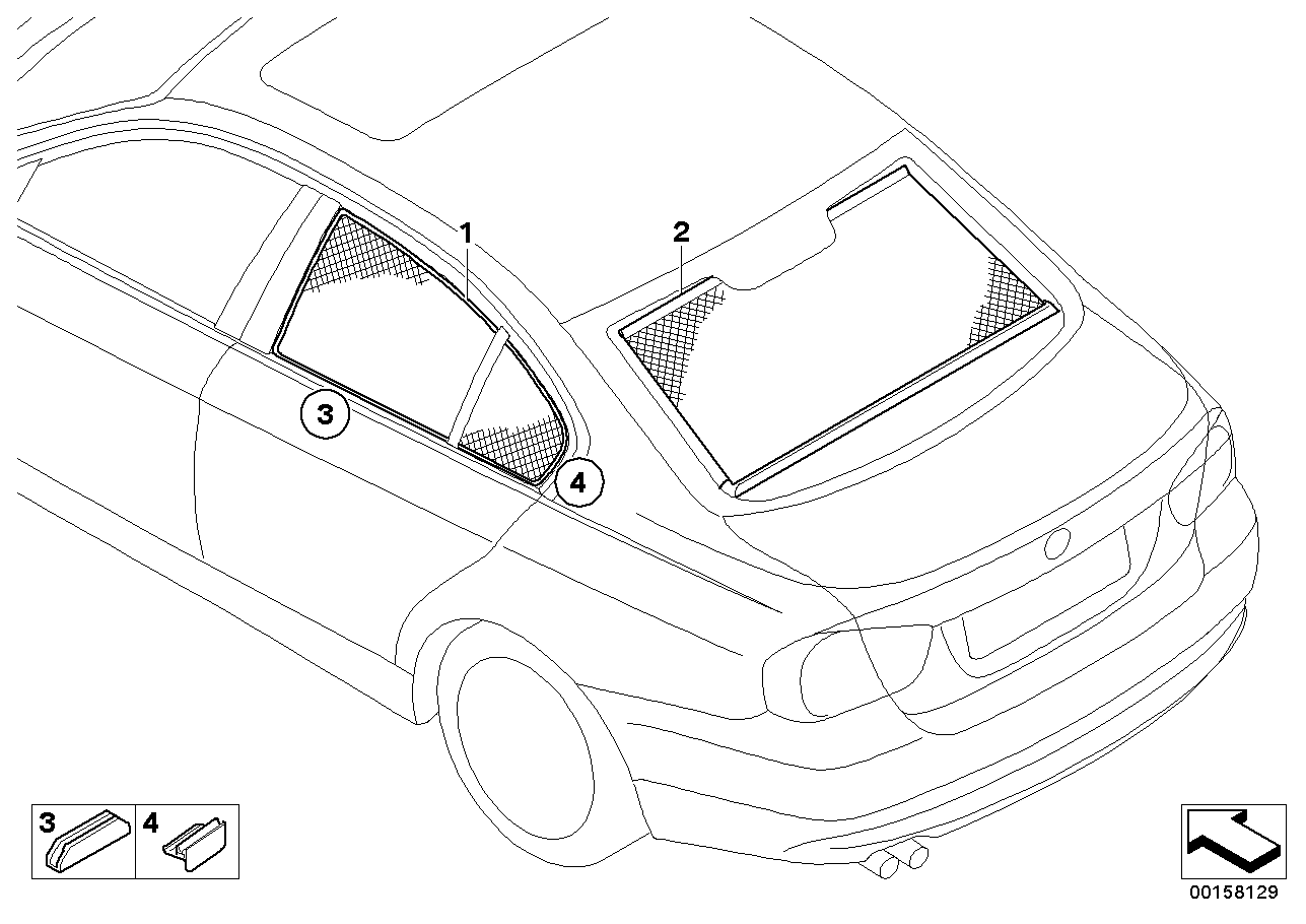 BMW 51460397334 Sun Blind, Side Windows