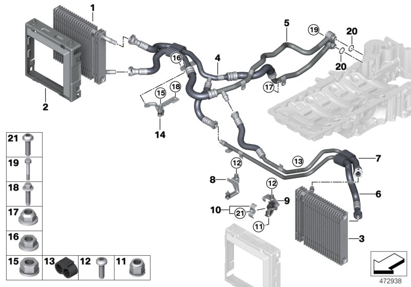 BMW 17228672066 Line Rad.Feed Engine - Engine Oil Cooler