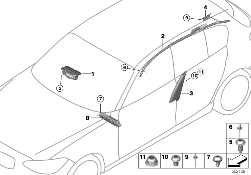 BMW 72129228653 Knee Pad, Airbag Module, Passenger Side