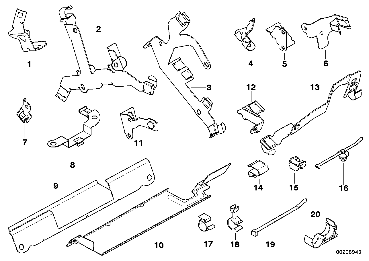 BMW 12527515669 Cable Holder, Vanos Alternator