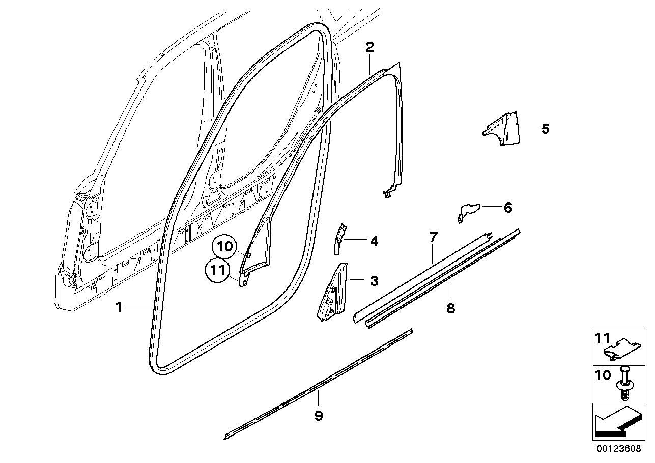 BMW 51723451666 Edge Protection, Front Right