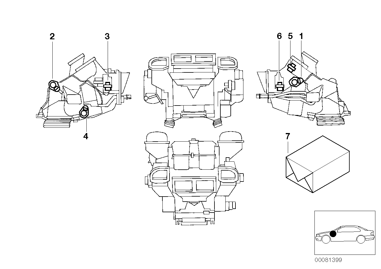 BMW 64116902694 Actuator Foot Room Flaps