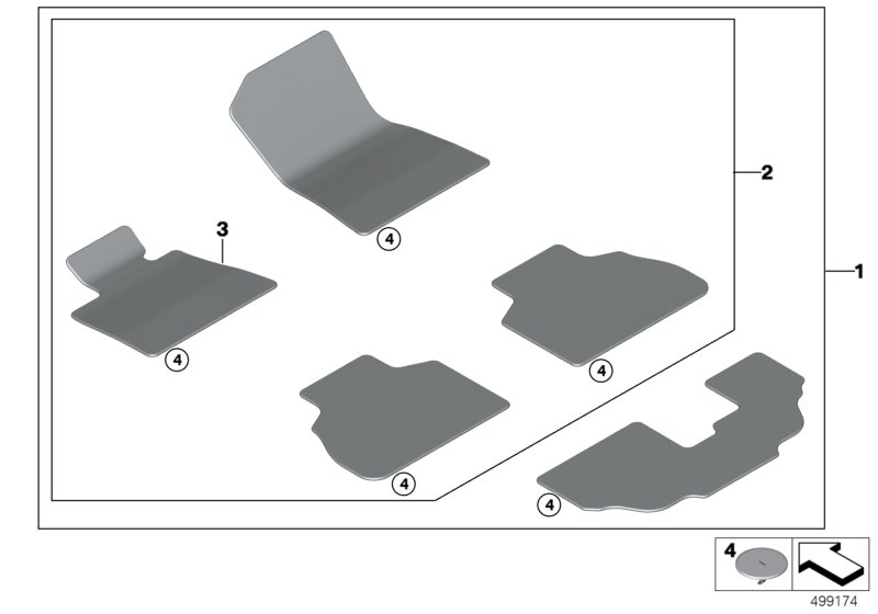 BMW 51479458677 SET OF FLOOR MATS WITH EDGE