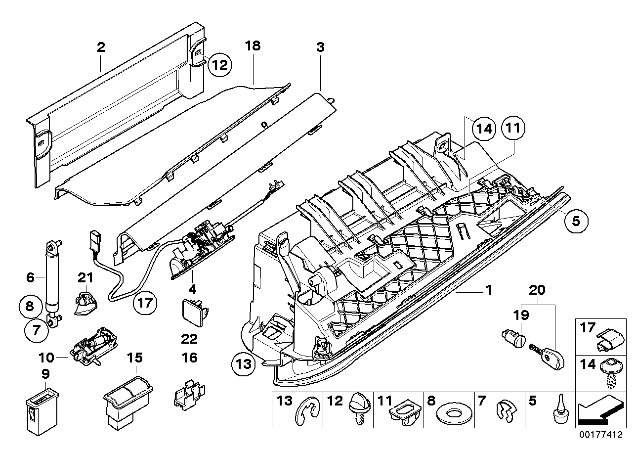 BMW 51168048936 Glove Box With Airbag