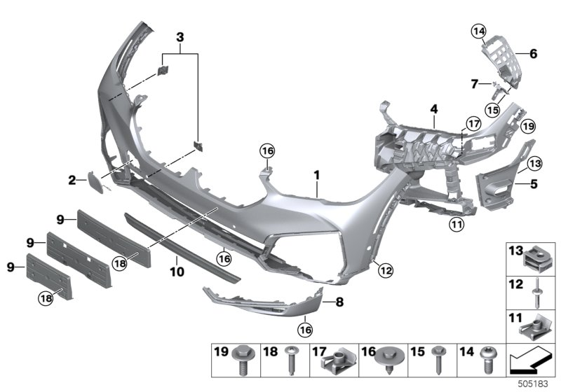 BMW 51119478955 FLAP FOR TOWING EYE FRONT PR